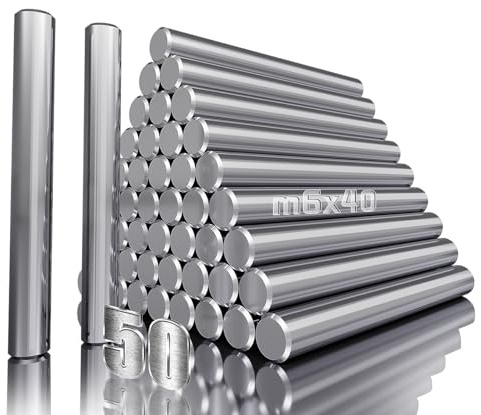 mawmuaw 50 stycken hyllstöd 6 mm golvstöd för hyllor 6 x 40 mm hyllpennor cylinderpennor metallpennor hyllor för pennor möbler skåp pysselprojekt