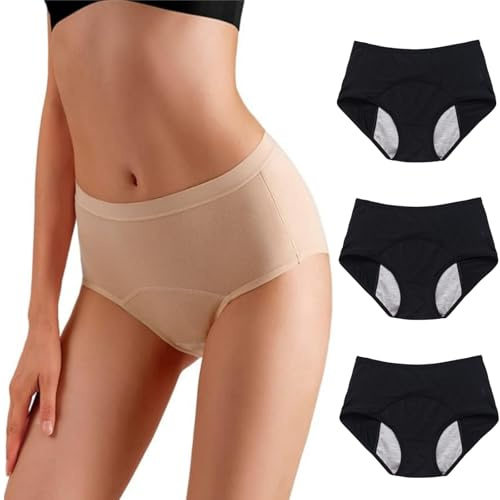 Culotte Anti Fuite Urinaire Femme Lavable, Protection Urinaire Femme Culotte, Absorbante Réutilisable pour Fuites Légères à Modérées, Discrète et Confortable (3pcs-2,L)