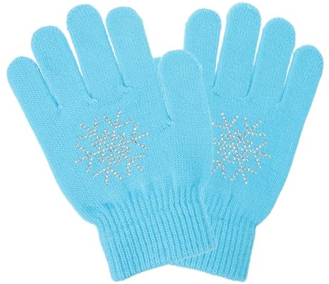 YARNOW Guantes para Patinaje Artístico para Niñas Tejido Antideslizante y Gestión de Humedad, Accesorios para Patinadores en Deportes de Invierno y Actuaciones sobre Hielo