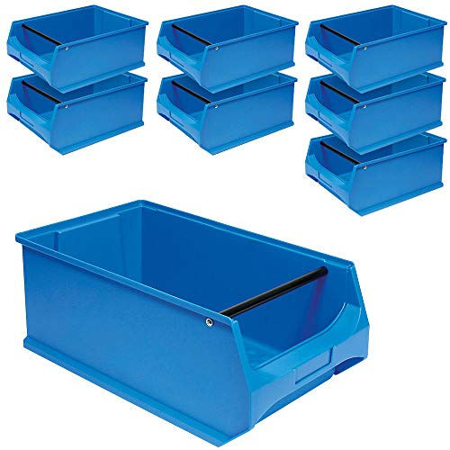 '8 X Vision Boîte Empilable Profi avec barre poignée, h 500 x 300 x 200 mm, contenu : 21 L, bleu