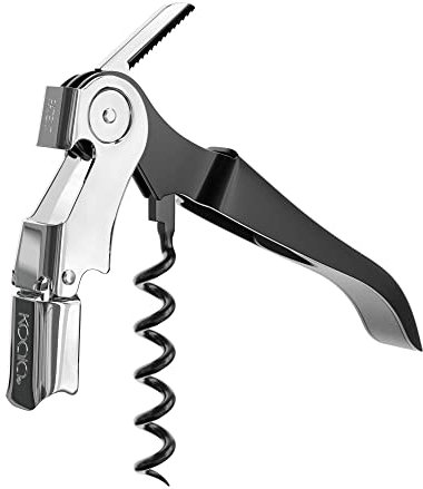 Cavatappi Due Tempi Doppia Leva, AC Bistro, Spirale Teflon Anti-strappo, Acciaio Inossidabile, Colore Nero