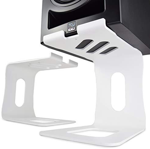 Soundrise PRO-9 White (Lautsprecherständer, Desktop Monitor Ständer, akustische Entkopplung, Laser Cut Aluminium, passend für 5″–8″ Monitore, Tragkraft bis 12,7 kg, Höhe 22,9 cm), Weiß
