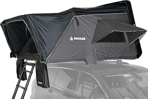 Auto Dachzelt Hartschale für 2-4 Personen – Klappmechanismus, wasserdicht, inkl. LED-Licht, Leiter & Schuhtaschen – Perfekt für Camping, Roadtrips & Outdoor-Abenteuer