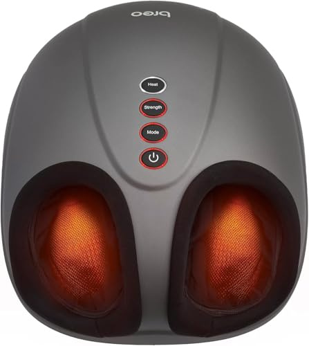 Breo iFoot Masajeador de pies electrico con calor, Shiatsu Foot Massager con compresión de aire, masaje de amasado profundo para estimular la circulación, calienta pies, regalo para hombres y mujeres