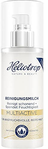Heliotrop Gesichtsreinigung für anspruchsvolle, reife Haut, Vegane Gesichtspflege mit Ginkgoextrakt, Aloe Vera und Sheabutter, Multiactive Reinigungsmilch, 1 x 150 ml