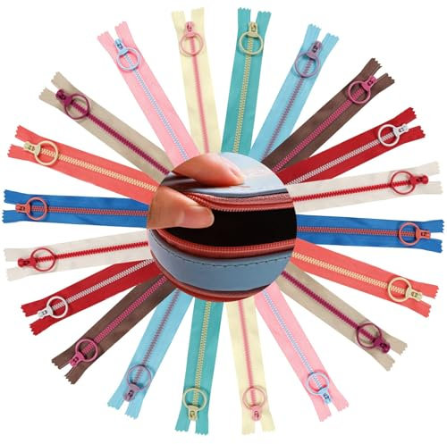 20 chiusure lampo in resina, 20 cm chiusura lampo colorata con anello in metallo, per per Borse Cuscini Borsa Giubbotti Giacconi Jeans Cucito Sarto Porta Abiti 20cm 10 colori