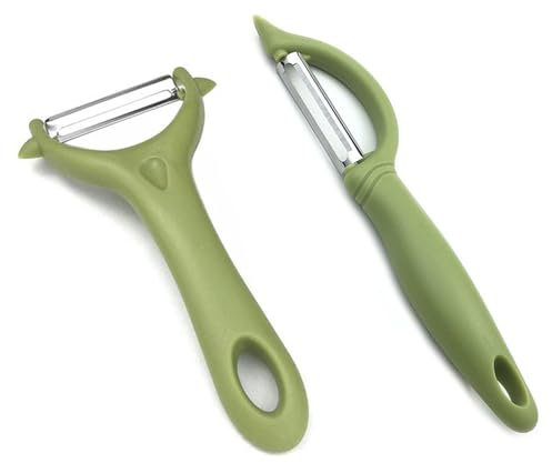 Jinpojun 2 Pezzi Pelapatate in Acciaio Inox, Pela Patate e Verdure, Sbuccia Patate Universale Professionale per Carote e Verdure Varie e Frutta (Verde)