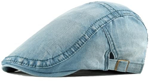 YAMEE Berretto Denim Classico - Basco Unisex Regolabile, Coppola Traspirante Casual, Protezione Solare, Sport All'Aperto