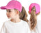 HERUAI Kinder Baseballkappe mit Pferdeschwanz für Mädchen Jungen Golf Visor Hut Basecap Sonnenblende Hut UV-Schutz Schirmmütze Sommermütze Junior Sommerhut Tennis Kappe Sonnenhut Visier UPF 50+