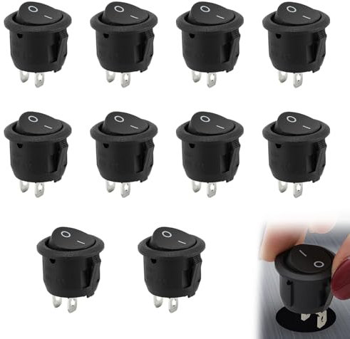 Schalter 12v 10PCS Kippschalter 12v Mini Kippschalter 12 Volt Schalter für Einbau Wohnmobil Switch Taster Modellbau Auto Boot Haushaltsgeräte Lampenschalter Einrastbare
