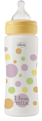 Chicco Perfect Easy Fast Flow-Flasche, mit Physio-Sauger aus weichem Silikon und Soft Sense-Finish, Anti-Kolik, reduziert Aufstoßen und Reizbarkeit, 330 ml Kunststoffflasche, ab 4 Monaten, Mädchen