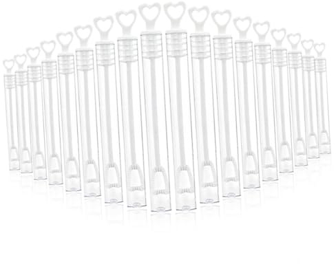 SUPVOX 18Pièces Lot de Tubes à Bulles De Cœur Bouteilles Vides pour Liquide à Bulles pour Fêtes Et Mariages