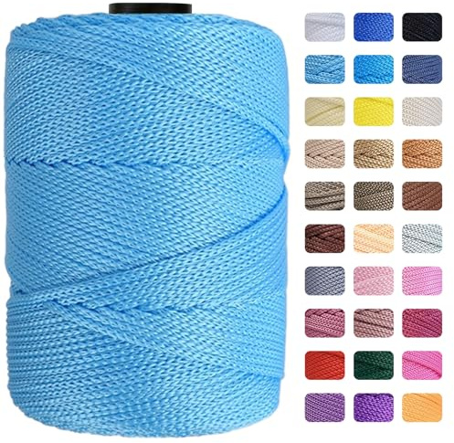 Maxee garn 4 mm x 200 m premium polyester makrame rep polypropylen garn för hantverk heminredning platsplatta axelväska handväska runner nappkedja 31 färg