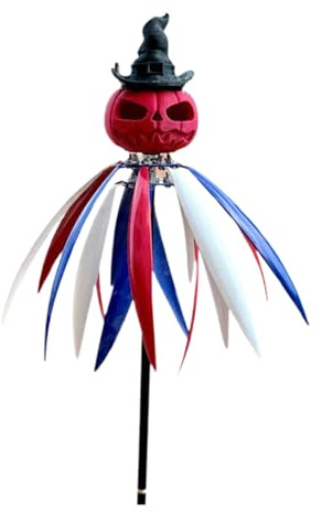 Zasdvn Spinner a vento per esterni, gioco di rotazione, zucca, spaventapasseri, decorazione per prato, decorazione di Halloween, per terrazze, balconi, sentieri del giardino