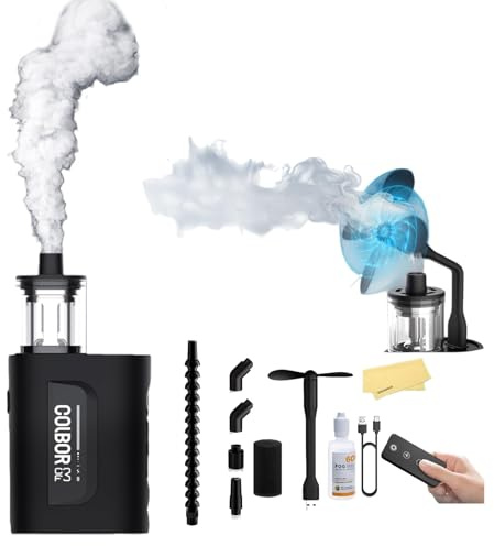COLBOR CF3 Macchina del Fumo Portatile da 30 W Mini Macchina del Fumo per Fotografia con Protezione Inclinazione di 60° per Feste all'aperto Cosplay Halloween Macchina del Fumo Ricaricabile