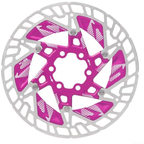 160 mm cykelbromsskiva med aluminiumlegering och kolstålkonstruktion, standard 6 hålskruvmönster och 6 bultinstallation för säker fastsättning (rosa)