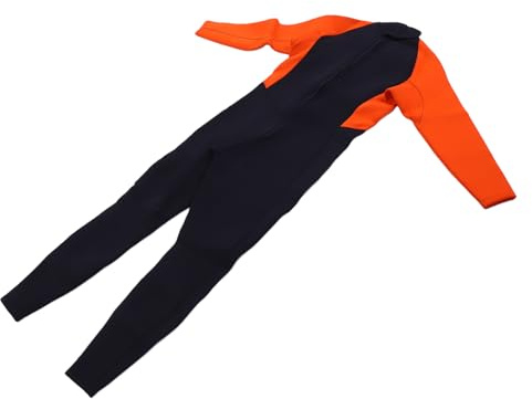 UPALDHOU Muta da Uomo, Muta da Sub a Corpo Intero a Maniche Lunghe da 3 Mm con Protezione Termica a 3 Strati in Neoprene Leggero per Il Surf, Il Nuoto, le Immersioni (Uomini-Arancione L)