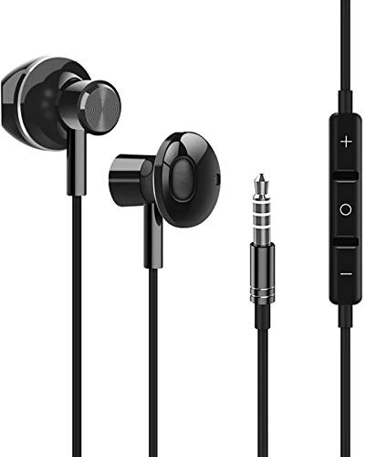 Geekria 3.5MM Gaming Earphones Compatible with Google Stadia, New Xbox One, Luna, PS4, Cellphones, PC, Laptop, Earbuds Wired Stereo Bass In-Ear with Microphone and Volume-Control (Black)