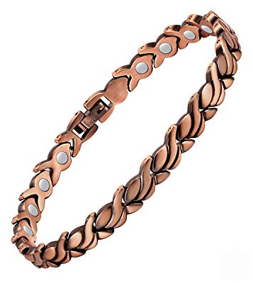Feraco Copper Ankle Bracelet for Women, 99.99% Pure Copper Magnetic Anklet with 3500 Gauss Neodymium Magnet, Adjustable Jewelry (Fishtail)