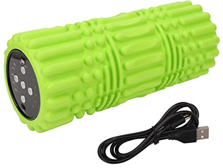 Rouleau électrique de Point de Déclenchement, Massage Vibrant de Rouleau de Mousse 5 Vitesses Rouleau électrique de Point de Déclenchement Rouleau de Massage de Yoga 4000RPM