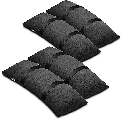 Sacs de Sable Remplissables BaseMate pour Poids de Socle Parasol Extérieur – 4 Sacs de 22 kg – Sacs Arqués pour Pied de Parasol Déporté Lourd