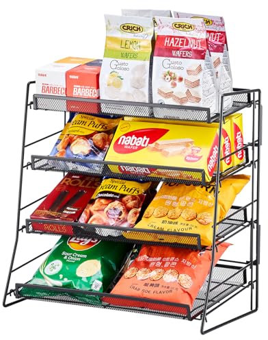 Glolaurge Candy Display Rack, Snack Display for Counter, Concession Stand, Mesh Chip Holder for Stores, Office
