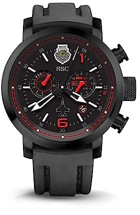 RSC Pilot's Watches Orologio da uomo 45 mm, cronografo svizzero al quarzo, USAF Fighter Weapons School 16 WPS, Silicone