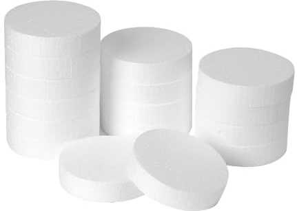 Crafare 16 PCS 4x4x1 Inch Round Foam Circles for Crafts & DIY