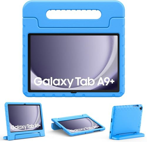 Easyacc Kinder Hülle für Samsung Galaxy Tab A9+/ A9 Plus 11 Zoll 2023 SM-X210/ X215/ X216, Leichtes Stoßfeste Tablet Kinder Hülle mit Griff Ständer für Samsung Galaxy Tab A9+, Himmelblau