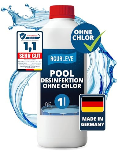 AGUALEVE® Pooldesinfektion ohne Chlor 1 Ltr. *NEU* | chlorfreie Wasserdesinfektion mit Anti-Algen-Effekt | für Pools, Aufstellpools, Whirlpools jeder Art | Markenqualität Made in Germany