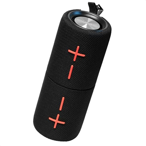 Ibiza - Bullet-Twin - Altavoz con batería Recargable 2 en 1 Divisible - Convierte 1 Altavoz en 2 Altavoces estéreo autónomos - IPX5 - Bluetooth, Micro-SD, AUX - Negro