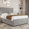 THE BED VILLAGE YORKSHIRE Ripon with Footboard Divan Double Bed and Mattress Included, Headboard & 4 Drawers | Silver Grey Plush Fabric | British Timber | Sustainable Handcrafted Design