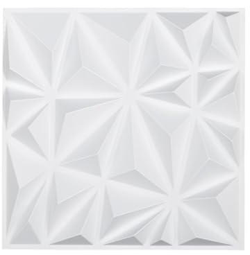 VEVOR 3D Wall Panels, 33-Pack 11.81 x 11.81 in PVC Modern Art Minimalist Diamond Tiles, 32 Sq.Ft Coverage Accent Wall Panel, Interior Home Decor for Ceiling, Bedroom, Living & Gaming Room, Matte White