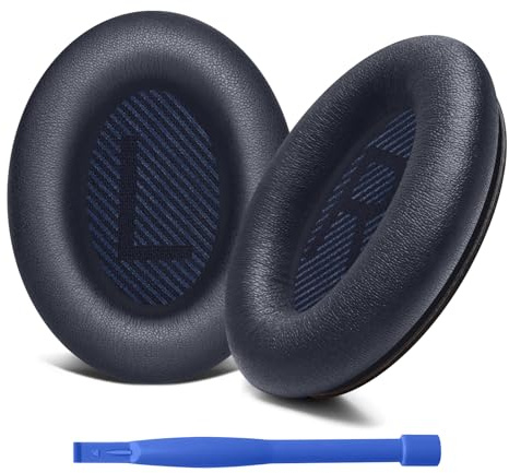 Ersatz Ohrpolster für Bose QC35 & QC 35 II Kopfhörer, Ersatzpolster mit Weichem Leder und Akustischem Schaumstoff für Bose QuietComfort 35ii/35/25/15 QC2/Ae2 (Schwarz)