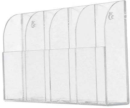 4 tragamonedas TV Soporte de control remoto, Organizador de almacenamiento de medios de montaje en pared Clear Organizador remoto de aire acondicionado acrílico Caddy Caja
