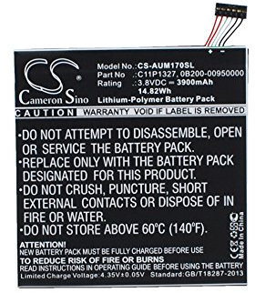 Cameron Sino AQQXING - Batteria ricaricabile per FE170CG, Fonepad 7 Dual Sim phablet, K012, ME170C, ME170CK, MeMO Pad ME170C (3900mAh) 0B200-00950000, C11P1327