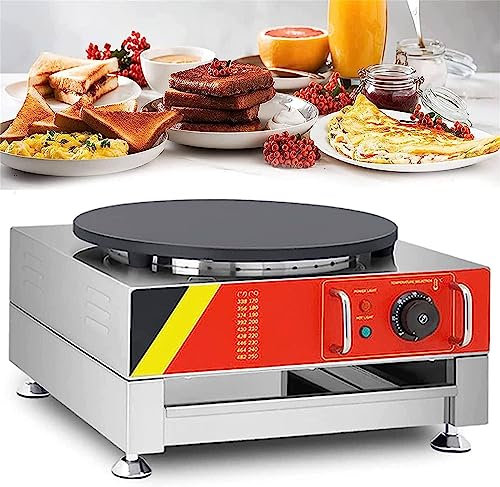 Elektrisk Crepe-maskin, Kommersiell Bärbar Äggpannkaka Maskin Enkelugn Non-Stick Pan, Lämplig för Crepe-panna, Tortilla, Pannkaka