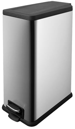 JM ·YIPENG Kitchen Bins, 45L Pedal Bin with Soft Close Lid, Slim Kitchen Bin with Removable Inner Bucket,Waste Bins for Kitchen,Office and Narrow Place