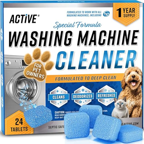 ACTIVE Washing Machine Cleaner Pet Owners - Enzyme Deodoriser Tablets - 24 Pack