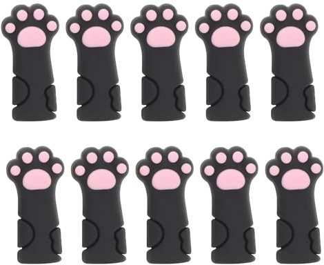 ERINGOGO 10 Piezas Protectores para Tijeras de Cutículas de Silicona Fundas Elásticas con Diseño de Pata de Gato para Herramientas de Manicura y Pedicura Cubiertas para Pinzas y Tijeras