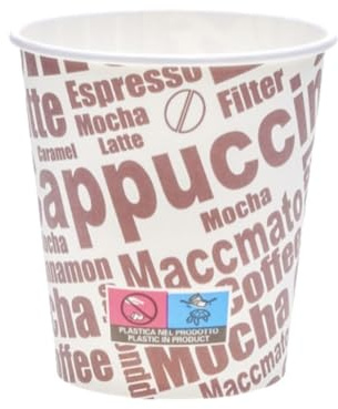 ECOPICNIC 1500 tazas de café, 150 ml, diámetro de 70 mm, vasos desechables blancos con impresión, vasos de papel ecológicos, para café, té, bebidas calientes, oficina, gastronomía, catering, fiestas