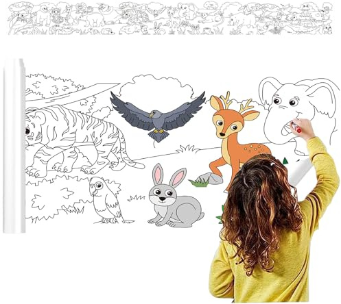 Sikweny 3M Rouleau Papier Dessin Coloriage Geant Enfant Feuille Peinture Enfant Nappe À Colorier pour Enfants Rouleau Papier Dessin Rouleaux Coupables Carnets DIY Géant Coloriage Affiche Peinture