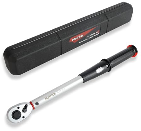 Hairich Drehmomentschlüssel Auto 1/2 Zoll, 40–210 Nm, ±3% Genauigkeit – Präziser Torque Wrench mit Sichtfenster für Auto- & Motorrad-Reifenwechsel