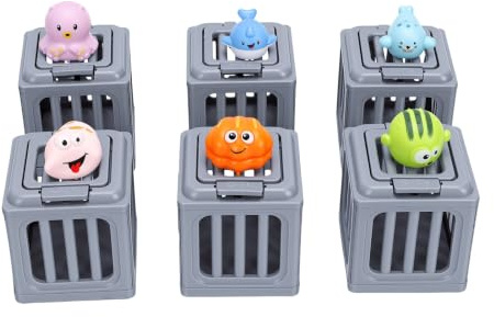ZJchao Jouets de Piscine Animaux Flottants Flottants Ensemble de Sauvetage sous-Marin avec 6 Cages Lestées pour Piscine Baignoire Plage