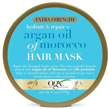OGX Extra Strength Hydrate Repair + Argan Oil of Morocco Hair Mask Deep Moisturizing Conditioning Treatment, Citrus, 6 Ounce