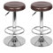 Mingone Barhocker 2er Set Höhenverstellbar Arbeitshocker Tresenhocker Hocker Ohne Rückenlehne 360°Drehstuhl aus Kunstleder (38.5x60-80cm)，Braun