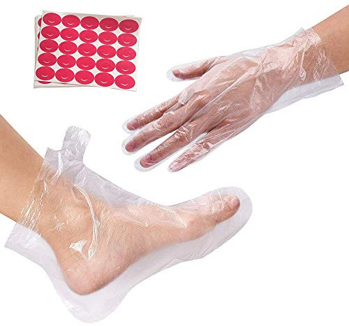 Lot de 200 doublures de bain en cire de paraffine pour mains et pieds – Housses de pieds jetables en plastique confortables pour les pieds de pédicure et de spa pour traitement de cire chaude