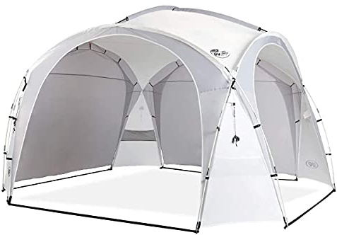 UNP Easy Beach Tent Pop Up Canopy UPF50+ Tent with Side Wall, Ground Pegs, and Stability Poles, Sun Shelter Rainproof, Waterproof for Camping Trips, Backyard Fun, Party Or Picnics (15x15 ft, White)