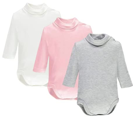 Ellepi Tris Body Lupetto Neonato e Bambino – Caldo Cotone (Bianco Rosa Grigio, 12 Mesi)