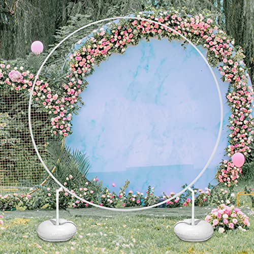 Ballon Kreis Rahmen Mit Ständer,Ballon Hoop Ständer,Luftballon Girlanden Für Hochzeit,Taufe,Weihnachtsfeier Geburtstagsfeier (Runde 150CM)